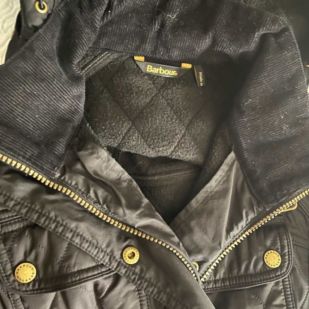 Barbour Arrow Quilted Anorak Jacket w/ Gold Details